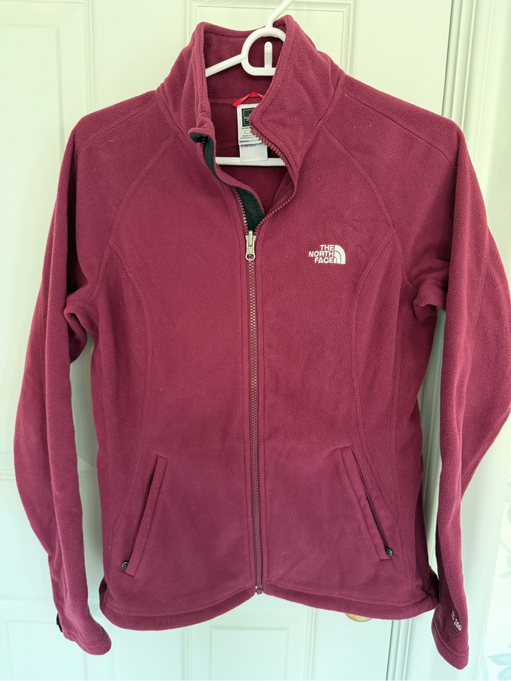 The North Face Women's Maroon Full‑Zip Teddy Fleece Jacket, M